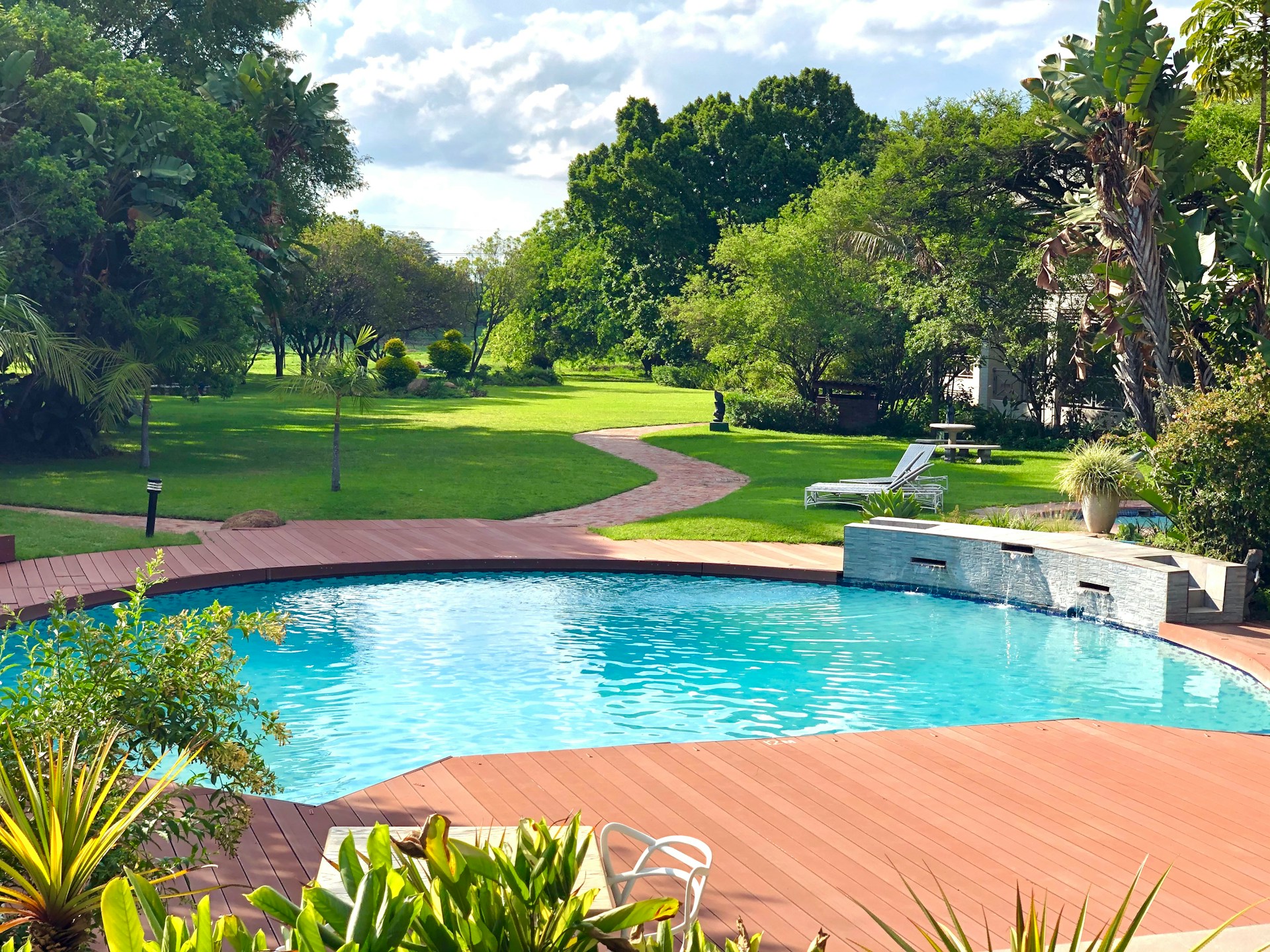 Semi Inground Fiberglass Pool